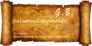 Galambosi Bereniké névjegykártya
